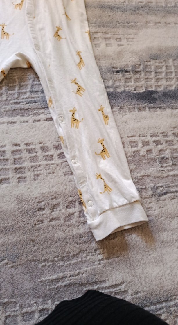 Uzun Kollu Bebek Tulum, Pamuk, çıtıtlı - Görsel 4