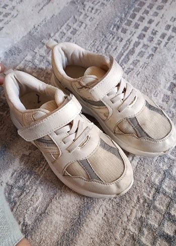 Çocuk Beyaz Gri Cırtlı Spor Ayakkabı - Görsel 5