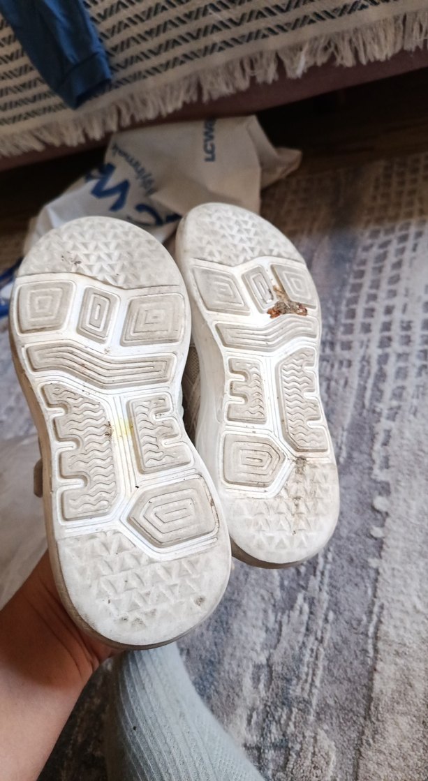 Çocuk Beyaz Gri Cırtlı Spor Ayakkabı - Görsel 4