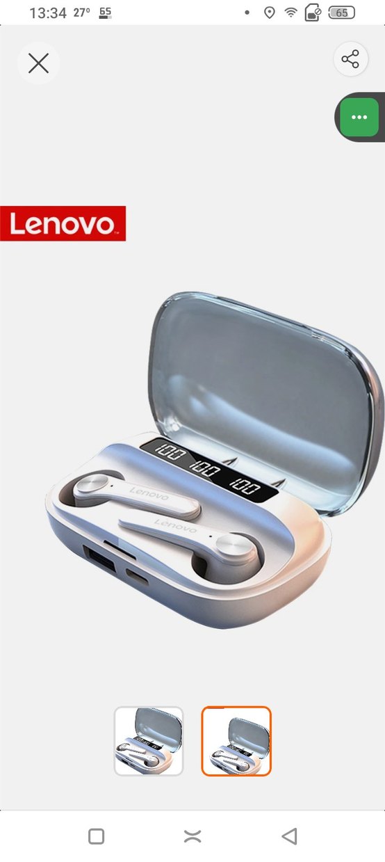 Lenovo Beyaz Kablosuz Kulaklık - Görsel 2