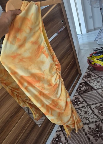 Sheinside Bohem Tarzı Sarı V Yaka Uzun Elbise