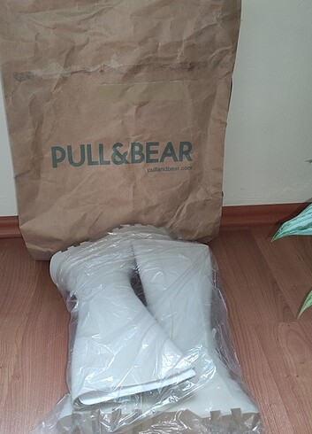 PULL&BEAR TIRTIKLI DÜZ KALIN TABANLI BEYAZ CHELSA ÇİZME  - Görsel 11