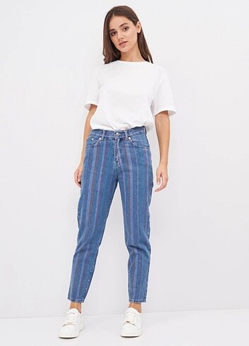 PULL&BEAR Mom Fit Basic Jean  - Görsel 6