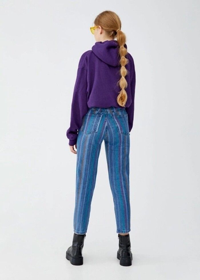 PULL&BEAR Mom Fit Basic Jean  - Görsel 4