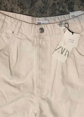 ZARA CROPPED SLOUCHY JEAN BEİGE - Görsel 7