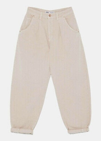 ZARA CROPPED SLOUCHY JEAN BEİGE - Görsel 5