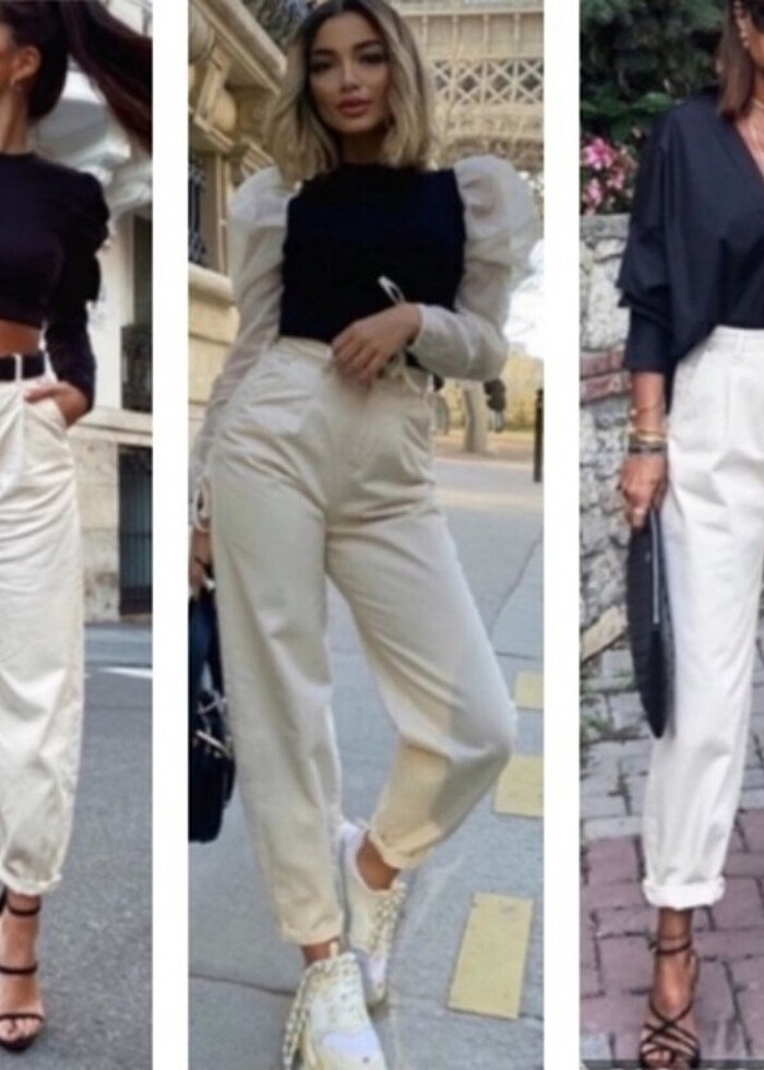 ZARA CROPPED SLOUCHY JEAN BEİGE - Görsel 3