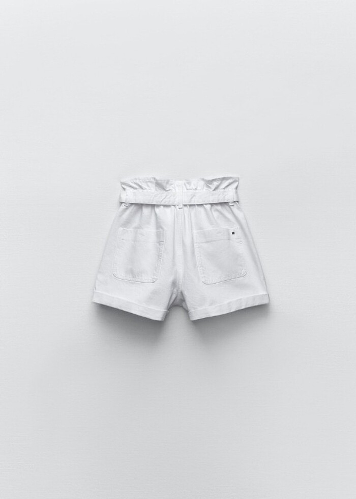 ZARA Baggy Paperbag Bermuda Sort - Görsel 4