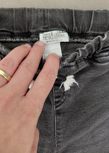 HelloBaby Gri Erkek Çocuk Denim Jogger Pantolon