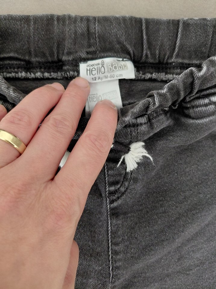 Gri Erkek Çocuk Denim Jogger Pantolon - Görsel 2