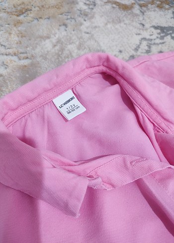 Kız Çocuk Pembe Kısa kolGömlek - Görsel 3