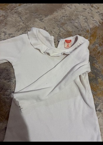 Koton Kids Kız Çocuk Beyaz Fırfırlı Uzun Kollu Bluz