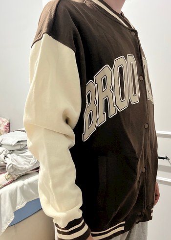 Pull and Bear Düğmeli Kahverengi Midi Streetwear Ceket