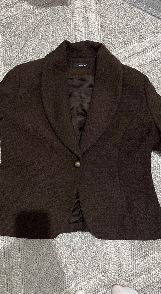 Kahverengi kaşe ceket - Görsel 2