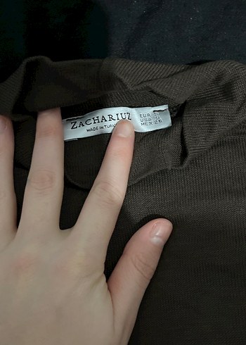 Kahverengi Yüksek Yakalı Kadın transparan bluz - Görsel 3