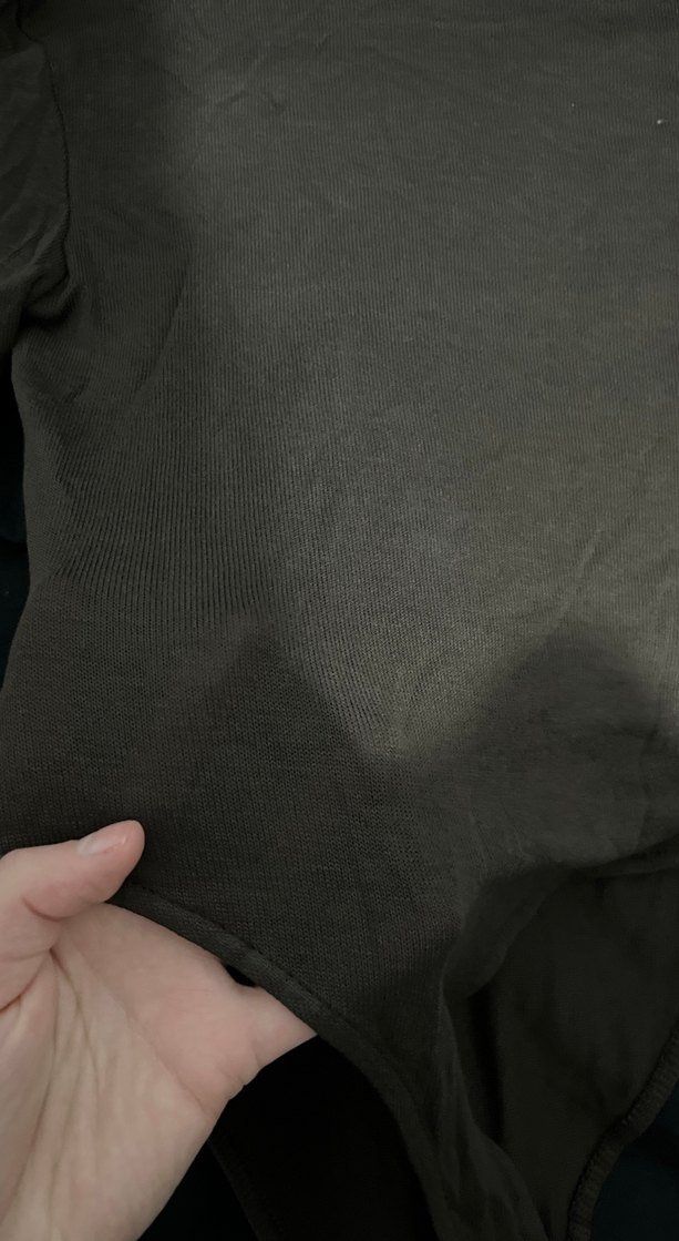 Kahverengi Yüksek Yakalı Kadın transparan bluz - Görsel 2