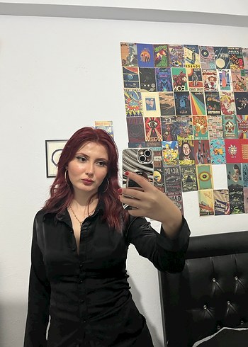 Siyah Düğmeli Gotik Kadın Gömlek - Görsel 4