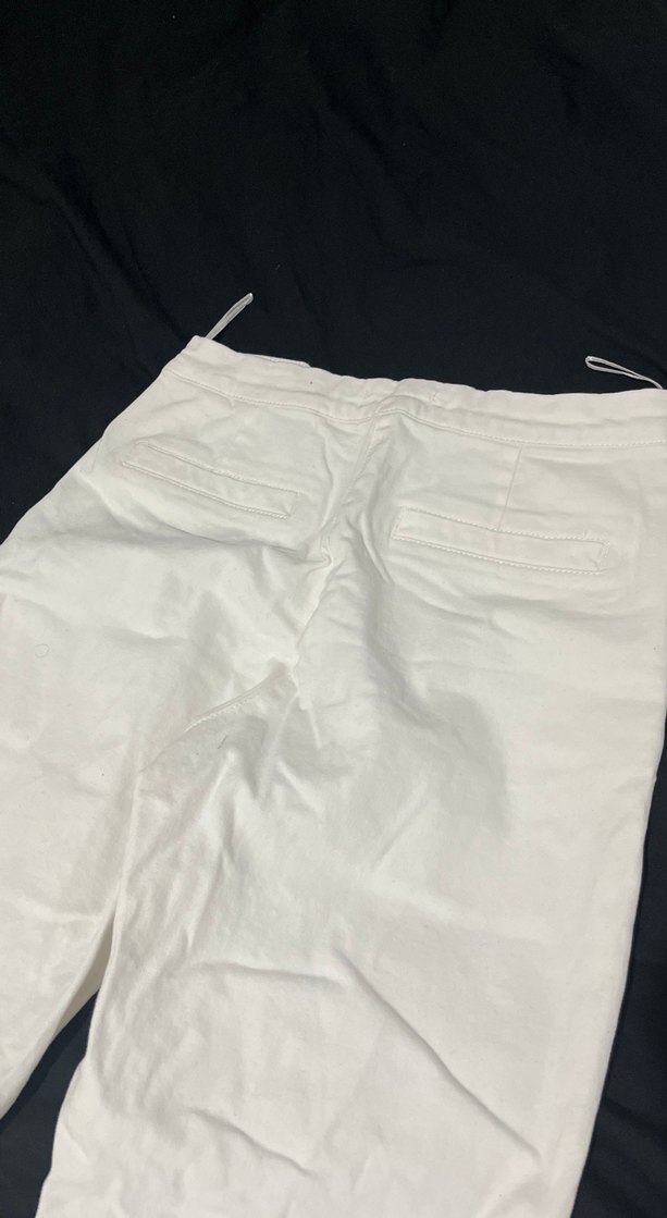 Beyaz Kadın Pamuklu Normal Boy Pantolon - Görsel 4