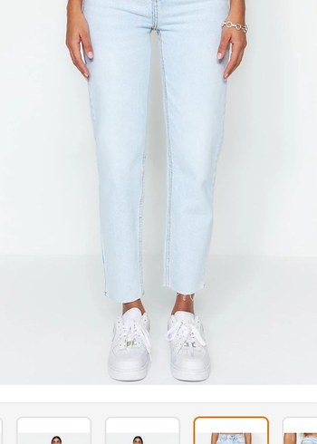 36 Beden Açık mavi yüksek bel slim jeans