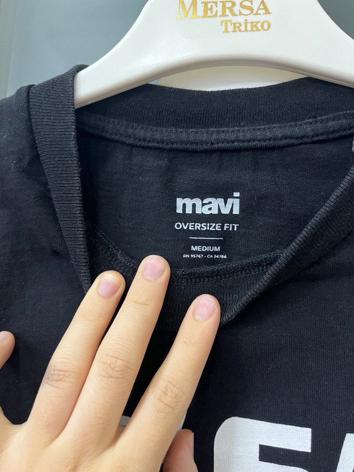 Mavi Siyah Baskılı Erkek Tişört - Görsel 2