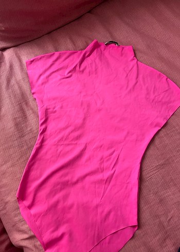 Pembe Yüksek Yakalı Kolsuz kadın çıtçıtlı body - Görsel 3