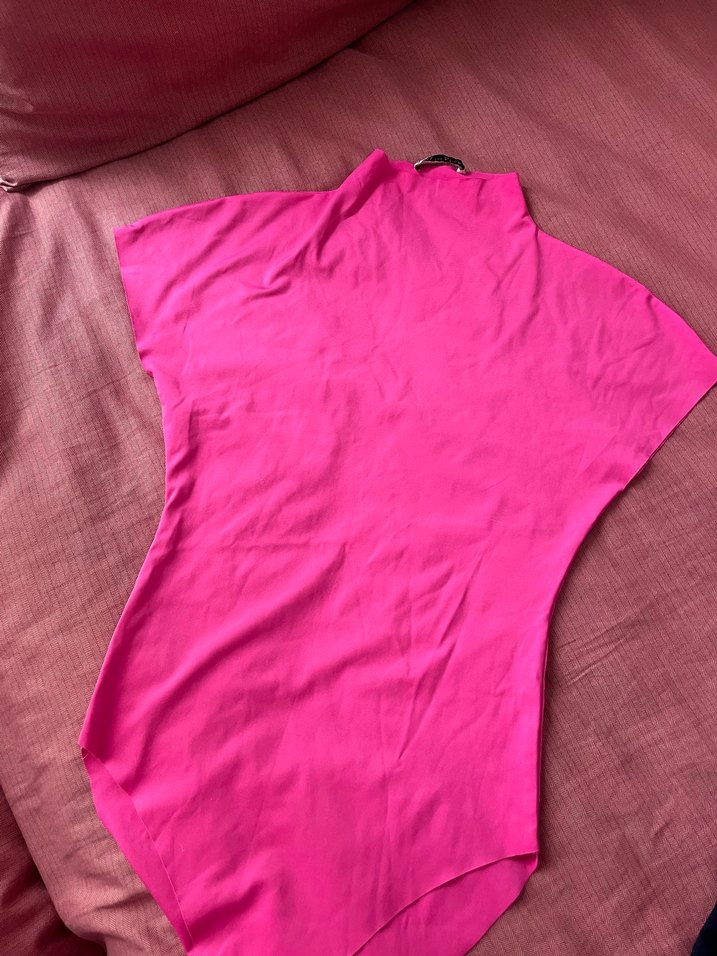 Pembe Yüksek Yakalı Kolsuz kadın çıtçıtlı body - Görsel 3