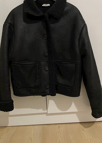 Siyah Deri Kürklü Midi Kadın Ceket - Görsel 4