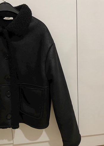 Siyah Deri Kürklü Midi Kadın Ceket - Görsel 3