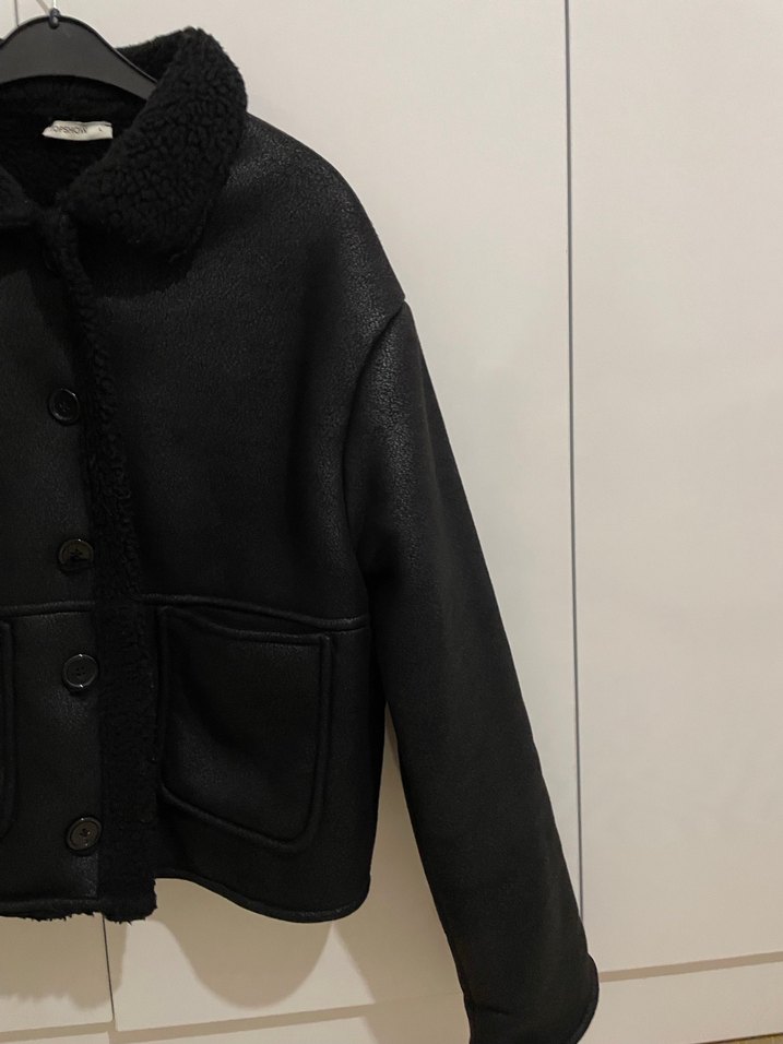 Siyah Deri Kürklü Midi Kadın Ceket - Görsel 3