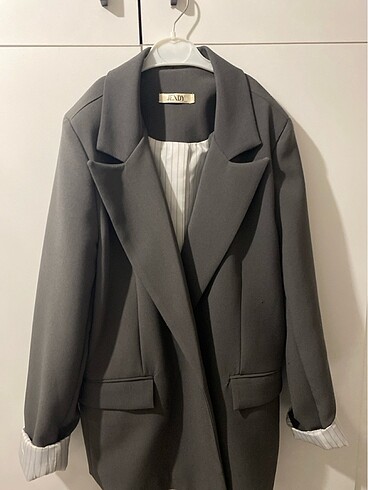 l Beden gri Renk Gri Blazer Ceket