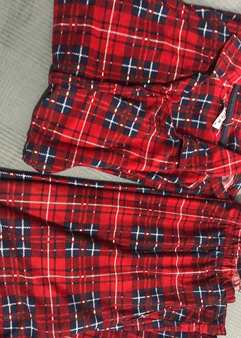 Kırmızı Kareli Rahat Pijama Takımı - Görsel 2