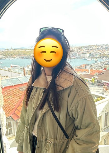 Yeşil kapitone mint yeşili yakası peluş mont