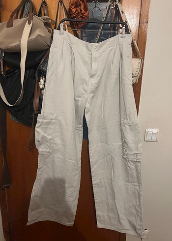 Bershka Bershka gri kot kargo pantolon
