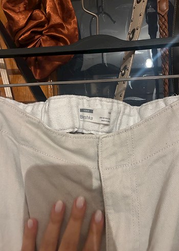 Bershka gri kot kargo pantolon