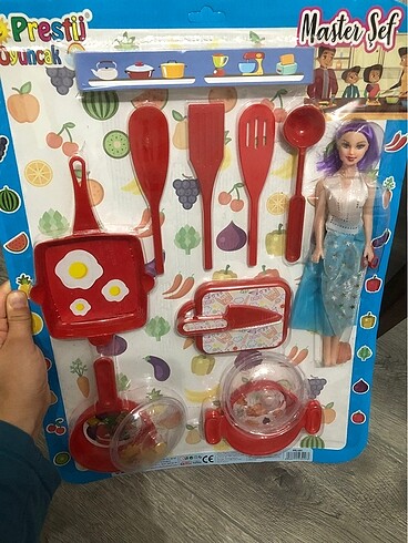 Barbie bebekli yemek seti
