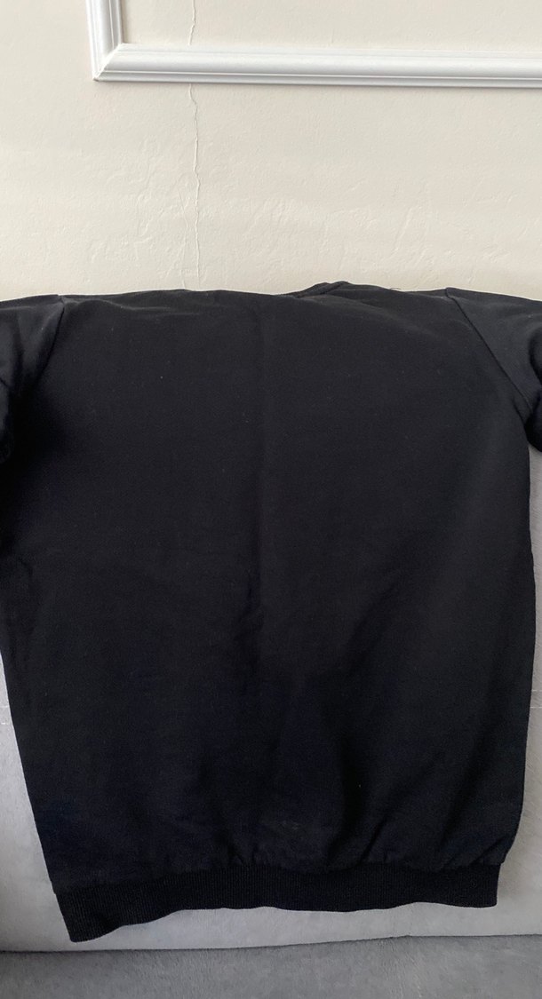 Siyah Baskılı Oversize Sweatshirt - Görsel 4