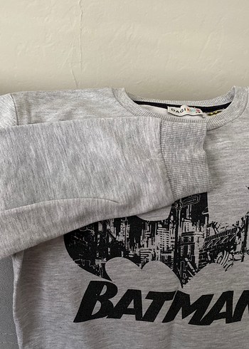 Gri Batman Baskılı Erkek Sweatshirt - Görsel 3