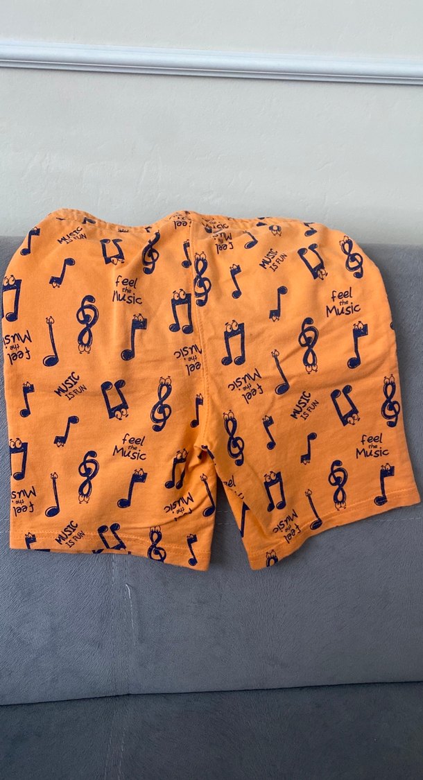 Renkli Baskılı Turuncu Rahat Kesim Erkek Şort - Görsel 2