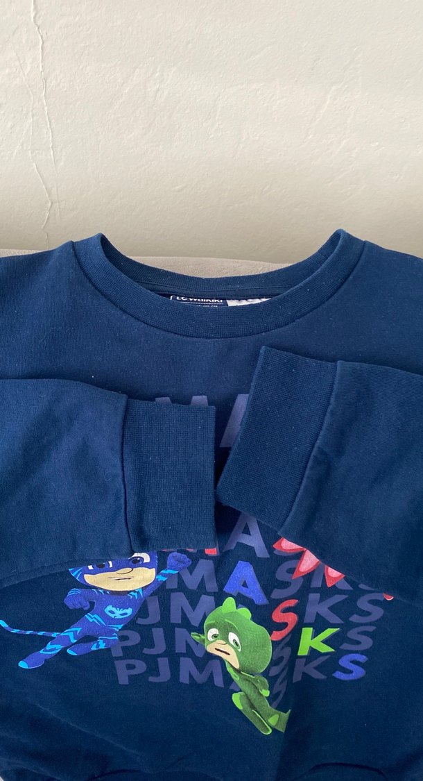 Erkek Çocuk Mavi Baskılı Sweatshirt - Görsel 2