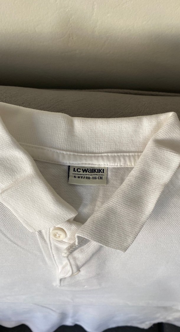 Beyaz Erkek Çocuk Kısa Kollu Polo Tişört - Görsel 5