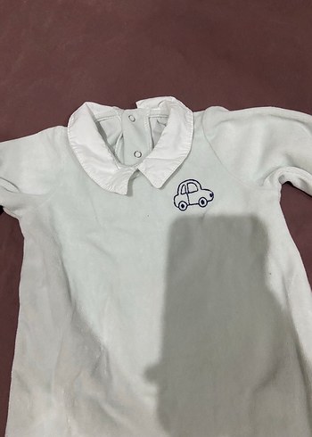 3 Ay Beden Gri Uzun Kollu Bebek Tulum