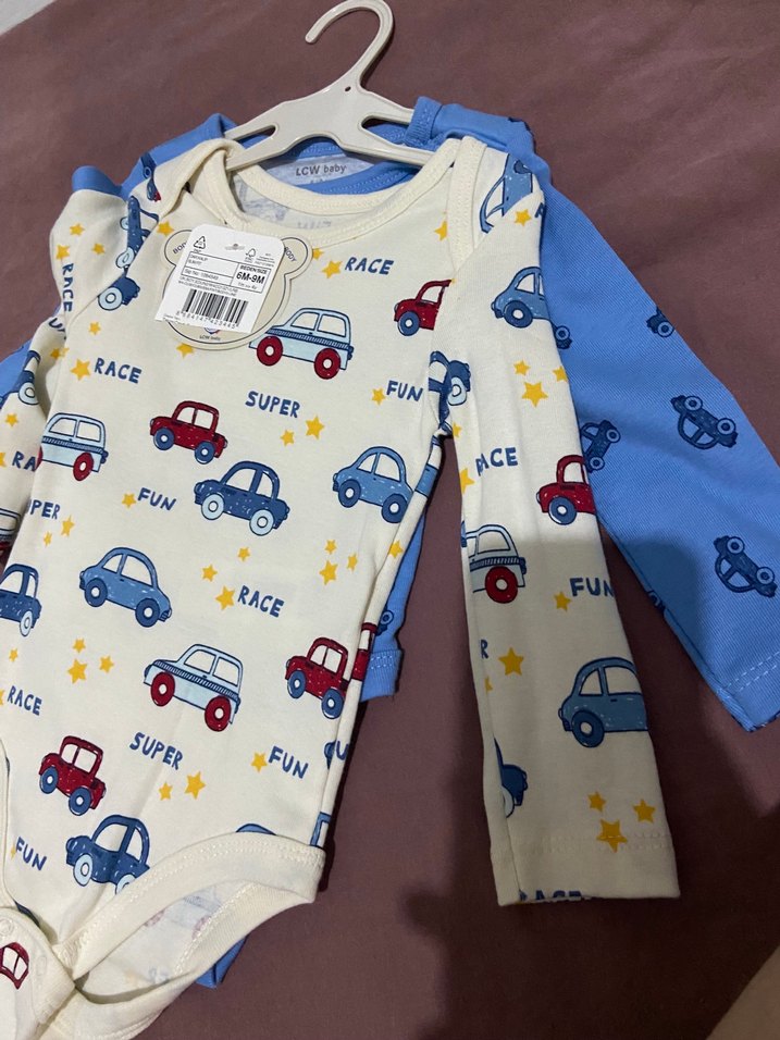 Mavi Baskılı Uzun Kollu Örme Bebek zıbın - Görsel 2