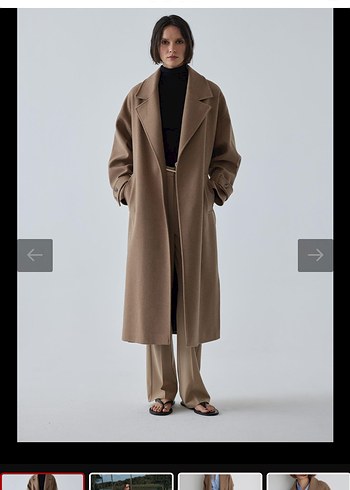 40 Beden Kahverengi Kuşaklı Oversize Kaban