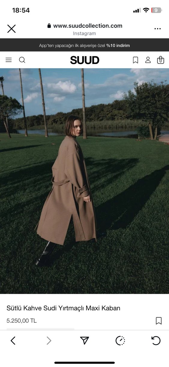 Kahverengi Kuşaklı Oversize Kaban - Görsel 3