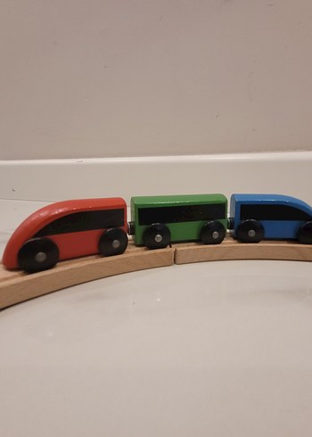 ikea Ahşap Renkli Eğitici Tren Seti - Görsel 3