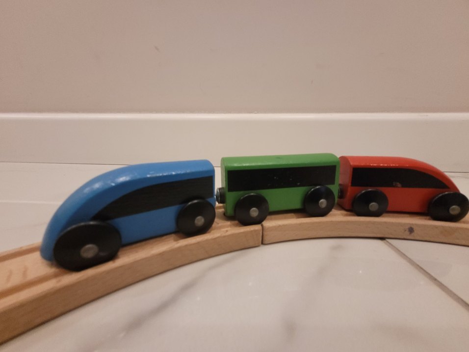 ikea Ahşap Renkli Eğitici Tren Seti - Görsel 4