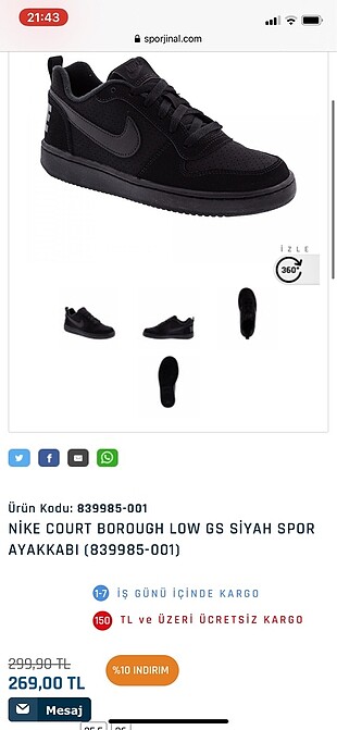 Nike Nike siyah spor ayakkabı
