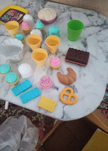 Pastel Renkli Mini Oyuncak Yemek Seti - Görsel 8