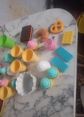 Pastel Renkli Mini Oyuncak Yemek Seti - Görsel 4