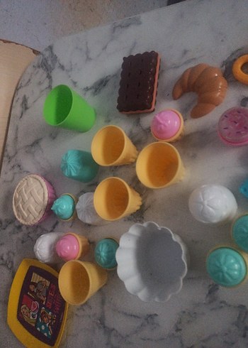 Pastel Renkli Mini Oyuncak Yemek Seti - Görsel 5